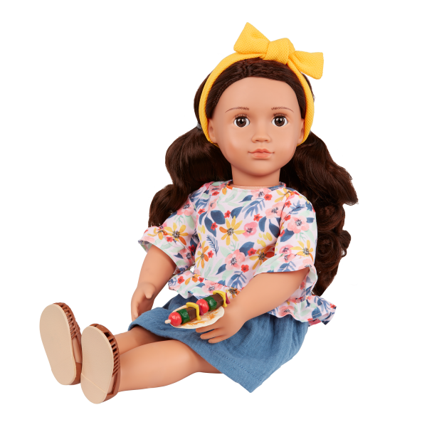 Our Generation Rayna 18" Posable Food Truck Doll with Storybook