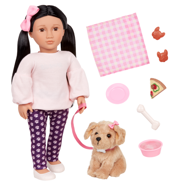 Our Generation Jin & Charm 18" Doll & Pet Set