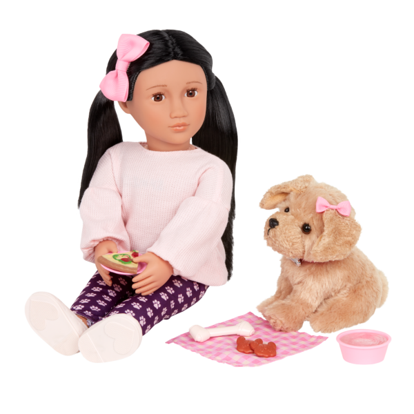 Our Generation Jin & Charm 18" Doll & Pet Set