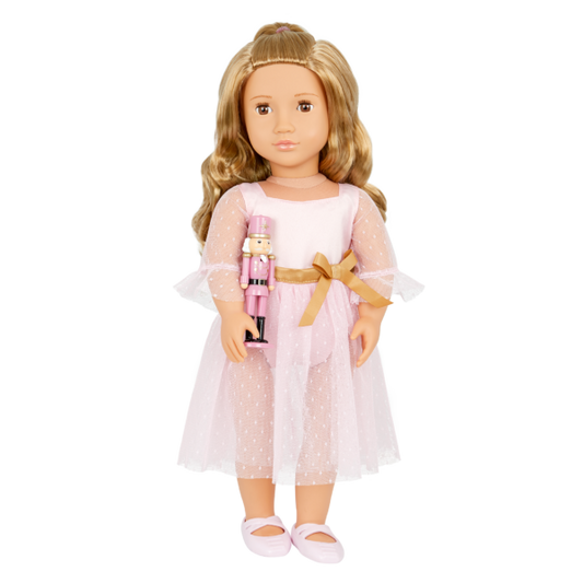 Our Generation Natasha 18" Ballerina Doll  & Pink Nutcracker Accessory