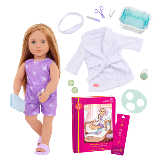 Our Generation Serafina 18" Posable Spa Doll & Storybook Set