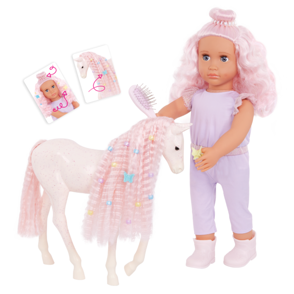 Our Generation Elara & Lumina 18" Doll & Foal Hair Play Set