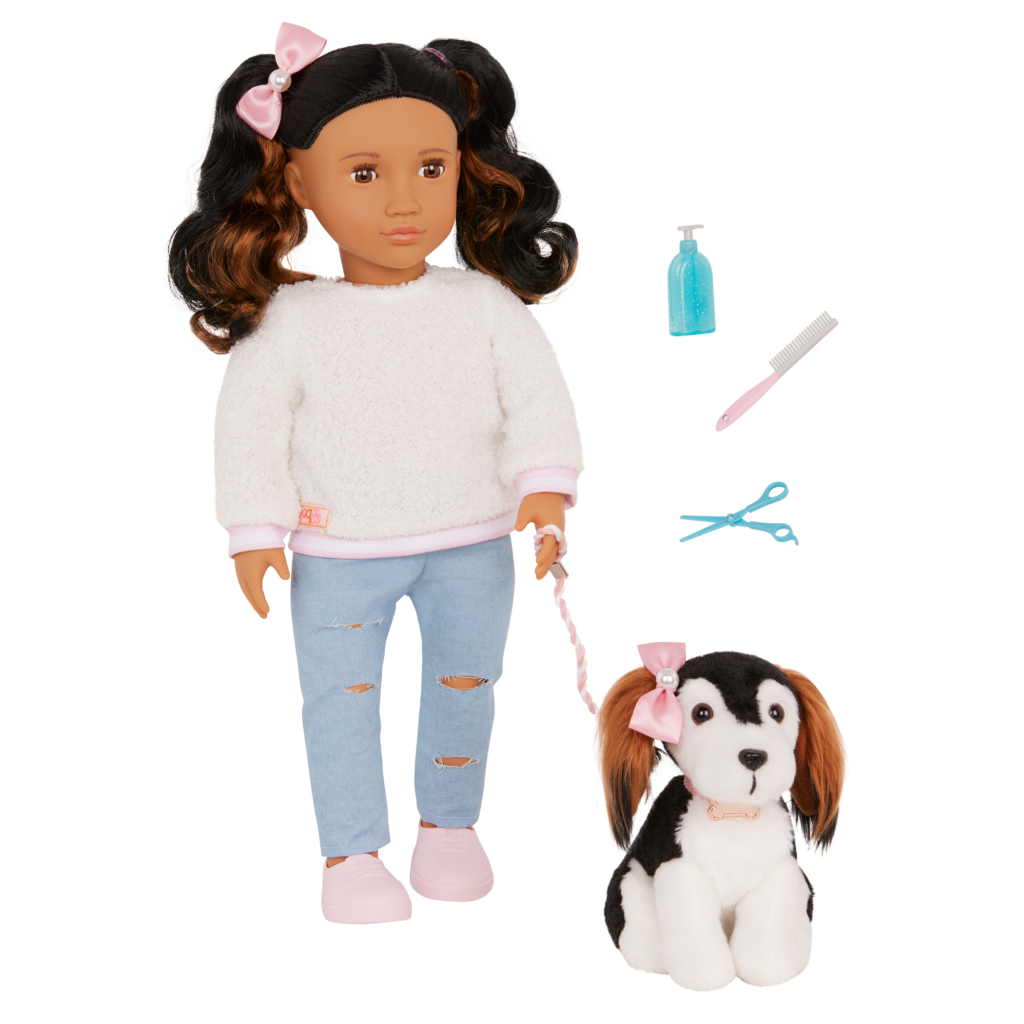 Our Generation Nastassia & Angel 18" Doll & Pet Puppy Set