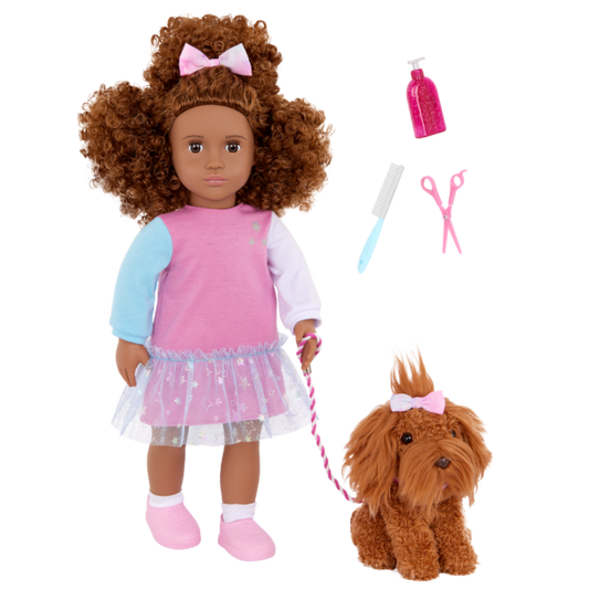 Our Generation Safie & Ginger 18" Doll & Pet Puppy Set