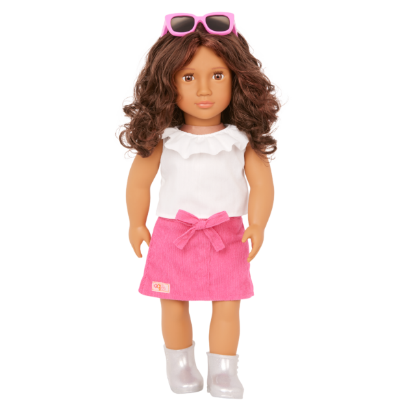 Our Generation Valentina 18'' Fashion Doll Frilly Top & Pink Skirt Outfit