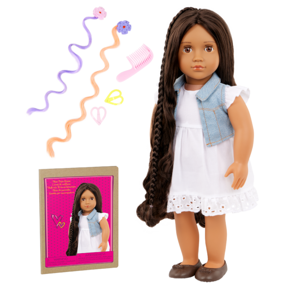 Our Generation Perla 18'' Hair Grow Doll & Styling Accessories Set