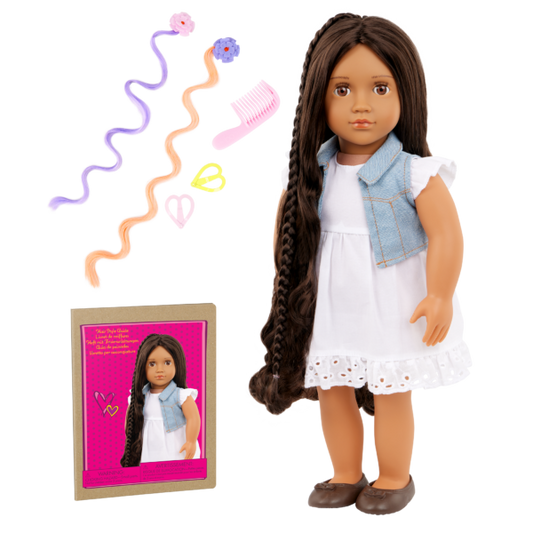 Our Generation Perla 18'' Hair Grow Doll & Styling Accessories Set