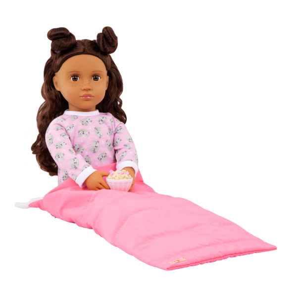 Our Generation Larissa 18'' Slumber Party Doll Sleeping Bag & Sleepover Accessories Set