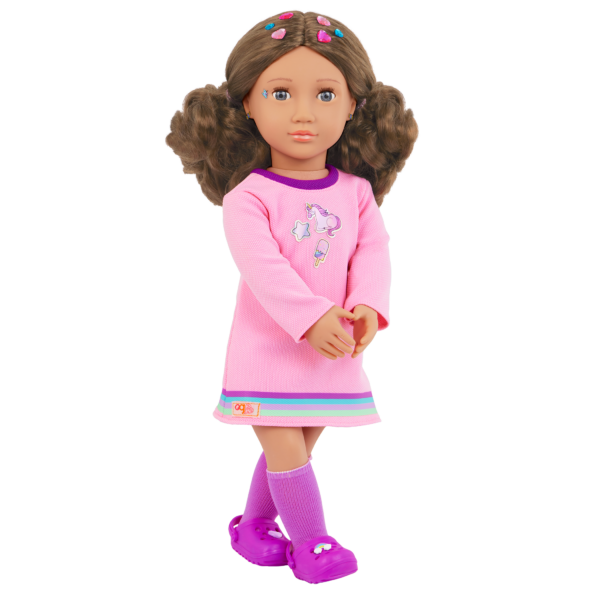 Our Generation Finley 18" Doll with 50+ Stickers & Sticker Book Set