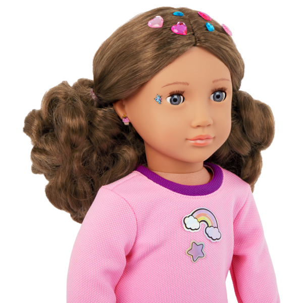 Our Generation Finley 18" Doll with 50+ Stickers & Sticker Book Set