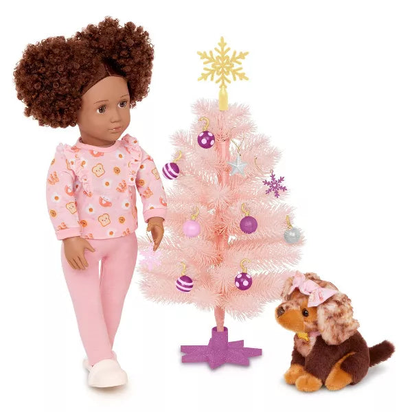 Our Generation Snowflakes & Sparkles Pink Holiday Tree Accessory Set for 18" Dolls