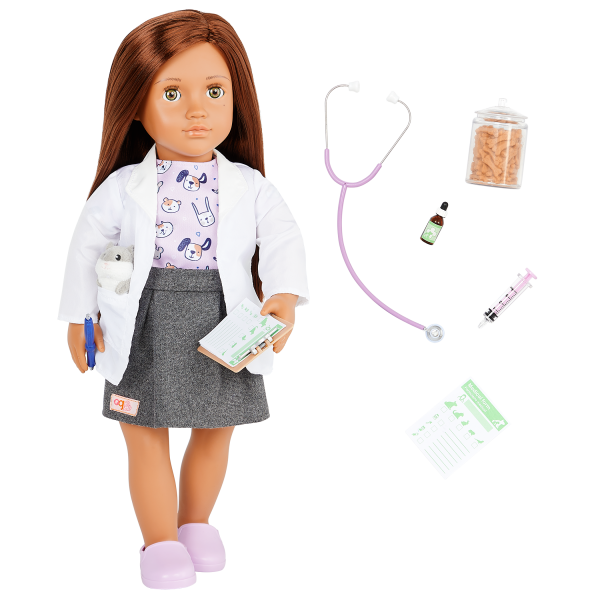 Our Generation Daya 18" Pet Care Vet Doll with Plush Hamster